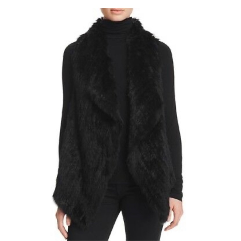 C by Bloomingdale’s real fur and cashmere vest size M
